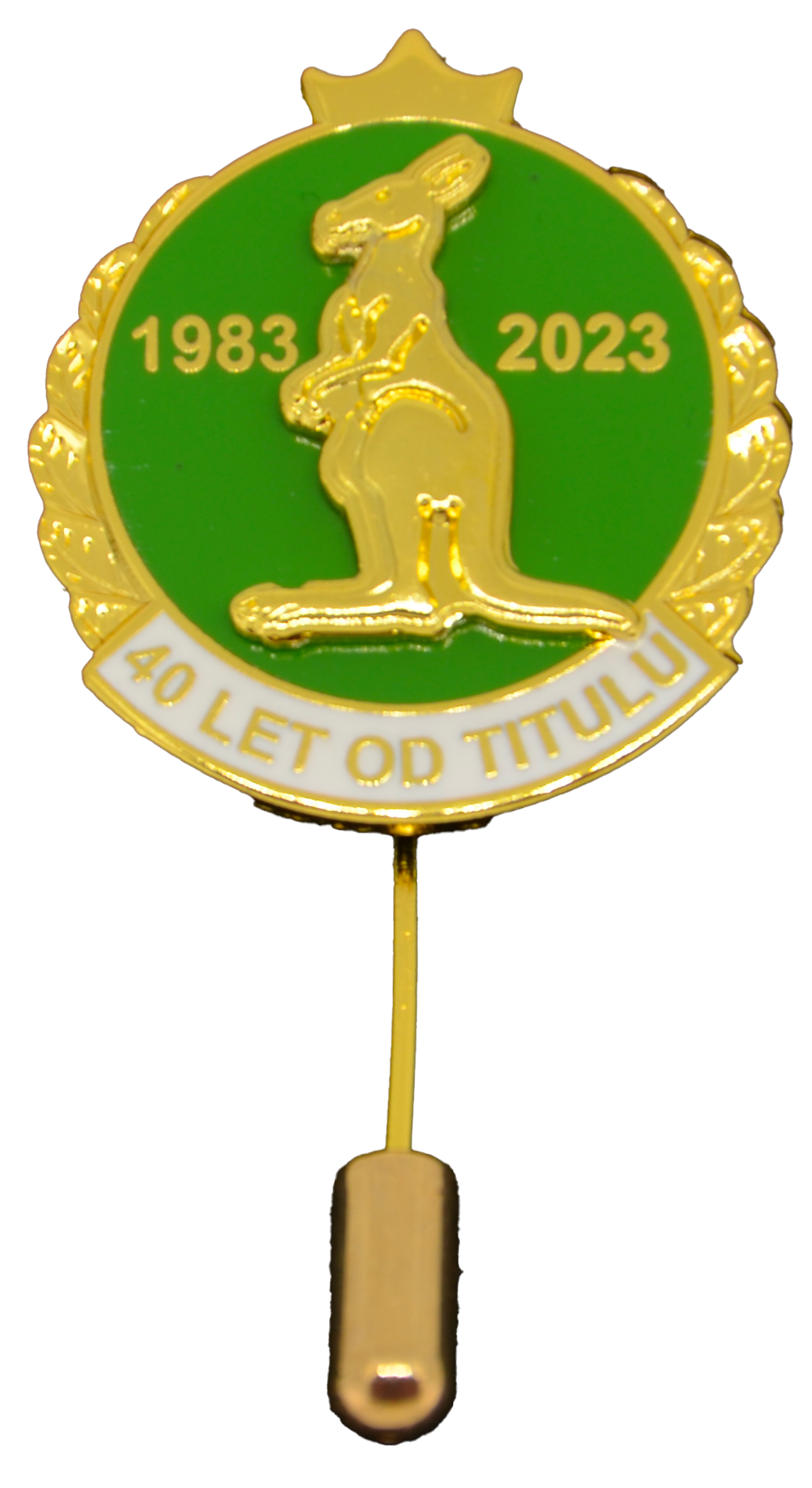 5550_ODZNAK JEHLA 3D KLOKAN 40LET OD TITULU KORUNKA